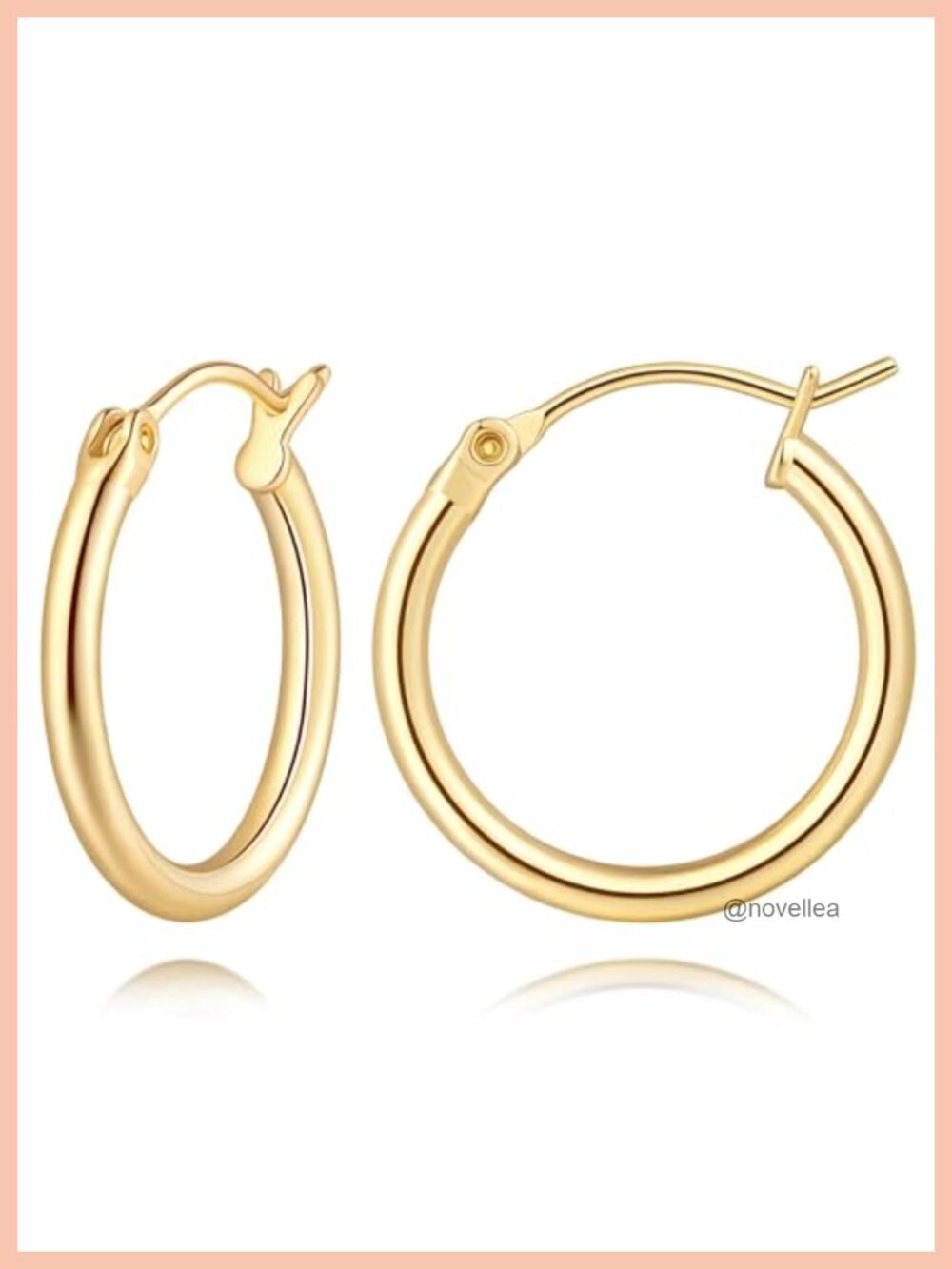 14K Gold Hoop Earrings for Women Hypoallergenic Chunky Round Hoops 20-50mm